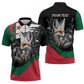 Personalized Algeria Zipper Polo Shirt Algerian Flag With a Fennec Fox - African Pride