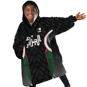 Custom Football Algeria Palestine Kid Wearable Blanket Hoodie Special Edition 2023-2024 - African Pride
