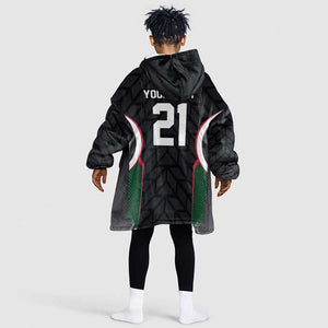 Custom Football Algeria Palestine Kid Wearable Blanket Hoodie Special Edition 2023-2024 - African Pride