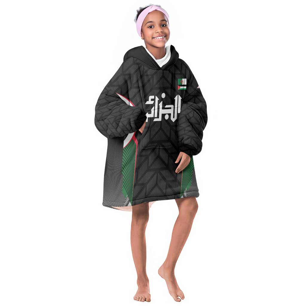 Custom Football Algeria Palestine Kid Wearable Blanket Hoodie Special Edition 2023-2024 - African Pride