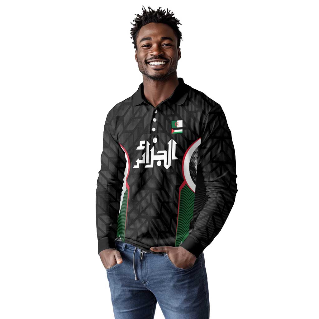 Custom Football Algeria Palestine Long Sleeve Polo Shirt Special Edition 2023-2024 - African Pride