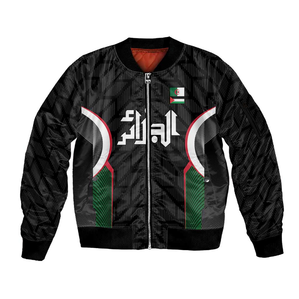 Custom Football Algeria Palestine Sleeve Zip Bomber Jacket Special Edition 2023-2024 - African Pride