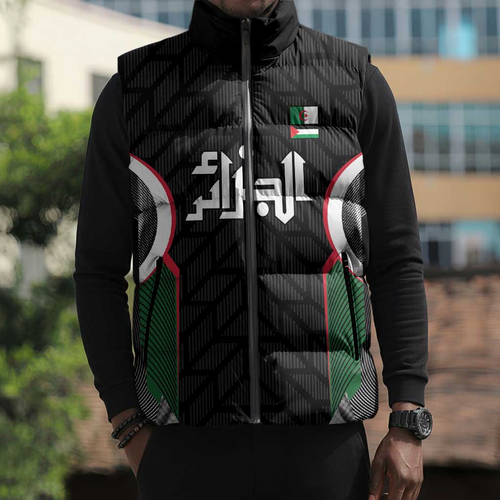 Custom Football Algeria Palestine Sleeveless Puffer Jacket Special Edition 2023-2024 - African Pride
