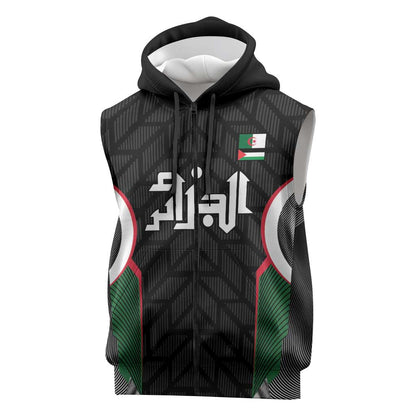 Custom Football Algeria Palestine Sleeveless Zip Hoodie Special Edition 2023-2024 - African Pride