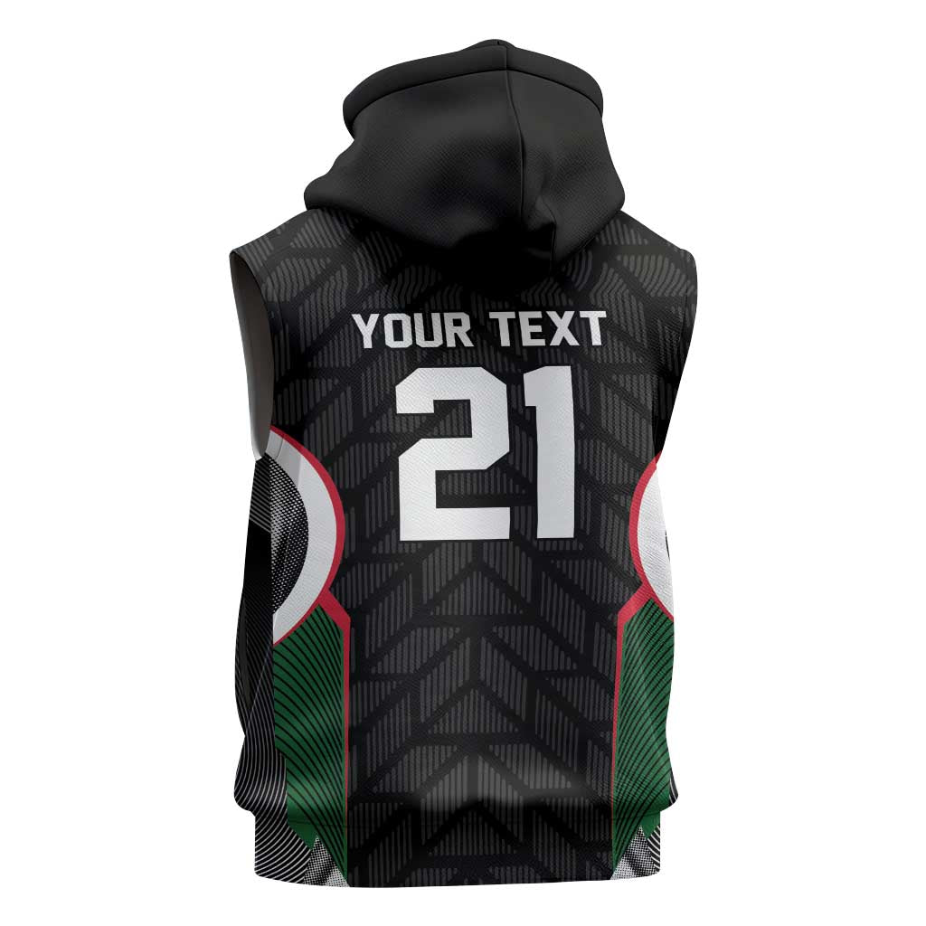 Custom Football Algeria Palestine Sleeveless Zip Hoodie Special Edition 2023-2024 - African Pride