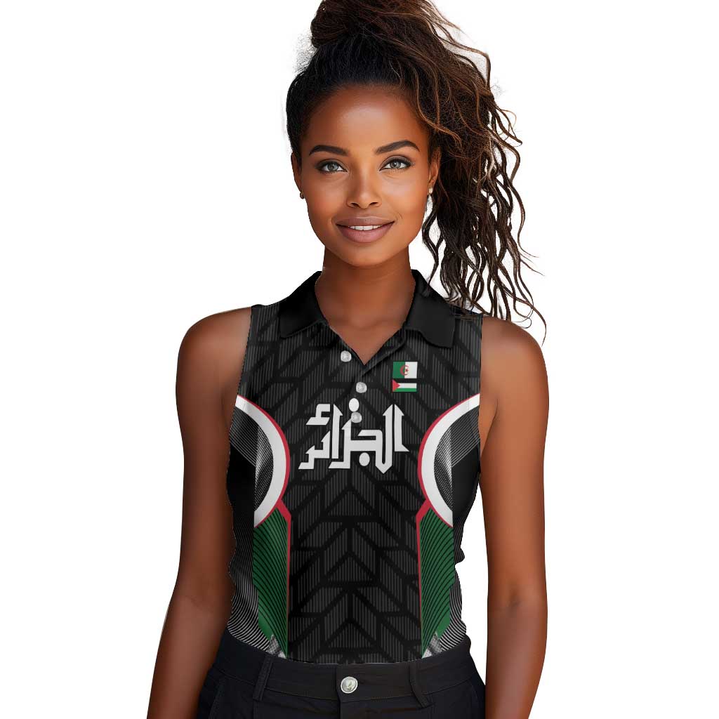 Custom Football Algeria Palestine Women Sleeveless Polo Shirt Special Edition 2023-2024 - African Pride