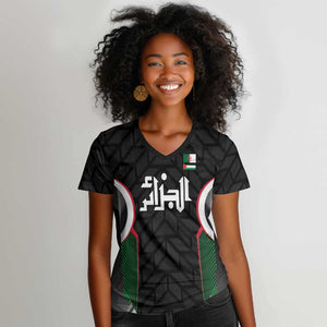 Custom Football Algeria Palestine Women V-Neck T-Shirt Special Edition 2023-2024 LT9