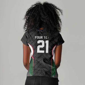 Custom Football Algeria Palestine Women V-Neck T-Shirt Special Edition 2023-2024 LT9