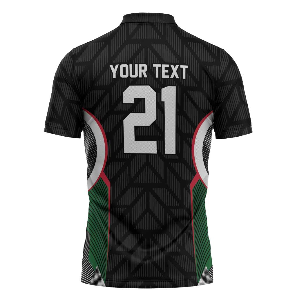 Custom Football Algeria Palestine Zipper Polo Shirt Special Edition 2023-2024 - African Pride