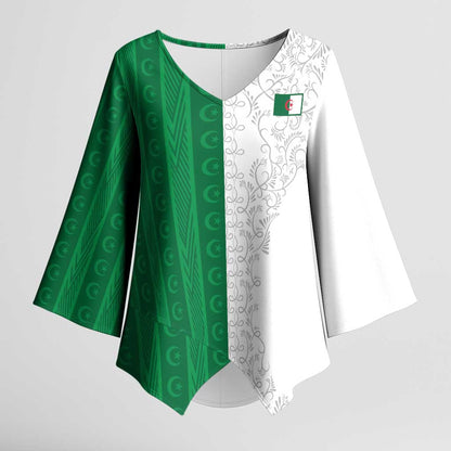 World Football 2026 Algeria Custom Kimono Sleeve Blouse Algeria Culture Heritage - African Pride