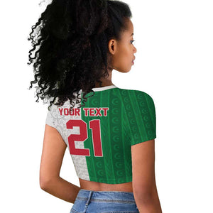 World Football 2026 Algeria Custom Raglan Cropped T shirt Algeria Culture Heritage - African Pride