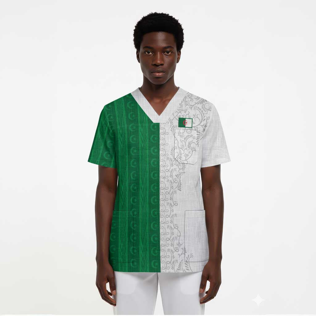 World Football 2026 Algeria Custom Scrub Top Algeria Culture Heritage - African Pride