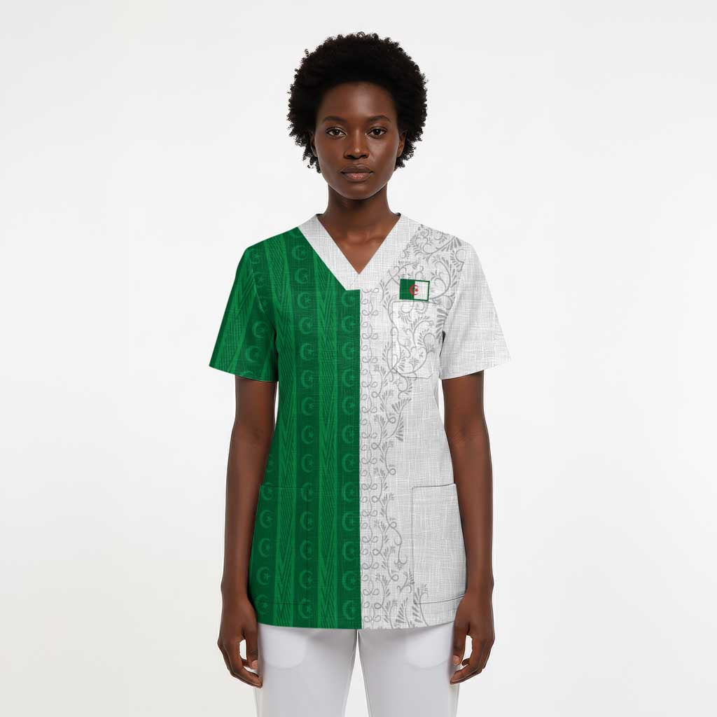 World Football 2026 Algeria Custom Scrub Top Algeria Culture Heritage - African Pride