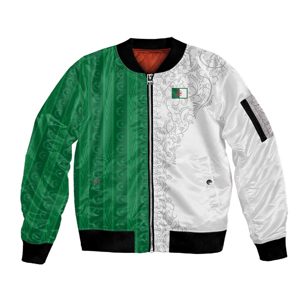 World Football 2026 Algeria Custom Sleeve Zip Bomber Jacket Algeria Culture Heritage - African Pride