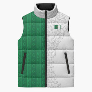 World Football 2026 Algeria Custom Sleeveless Puffer Jacket Algeria Culture Heritage - African Pride
