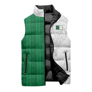 World Football 2026 Algeria Custom Sleeveless Puffer Jacket Algeria Culture Heritage - African Pride