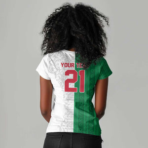 World Football 2026 Algeria Custom Women V-Neck T-Shirt Algeria Culture Heritage - African Pride