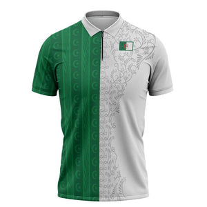 World Football 2026 Algeria Custom Zipper Polo Shirt Algeria Culture Heritage - African Pride