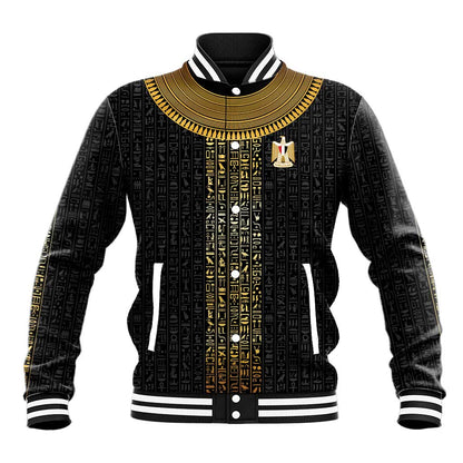 World Football 2026 Egypt Custom Baseball Jacket Ancient Egyptian Hieroglyphs - African Pride