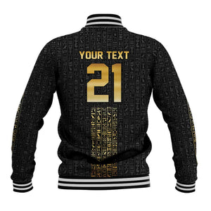 World Football 2026 Egypt Custom Baseball Jacket Ancient Egyptian Hieroglyphs - African Pride