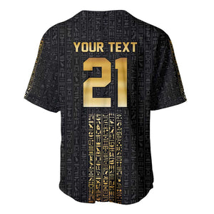 World Football 2026 Egypt Custom Baseball Jersey Ancient Egyptian Hieroglyphs - African Pride
