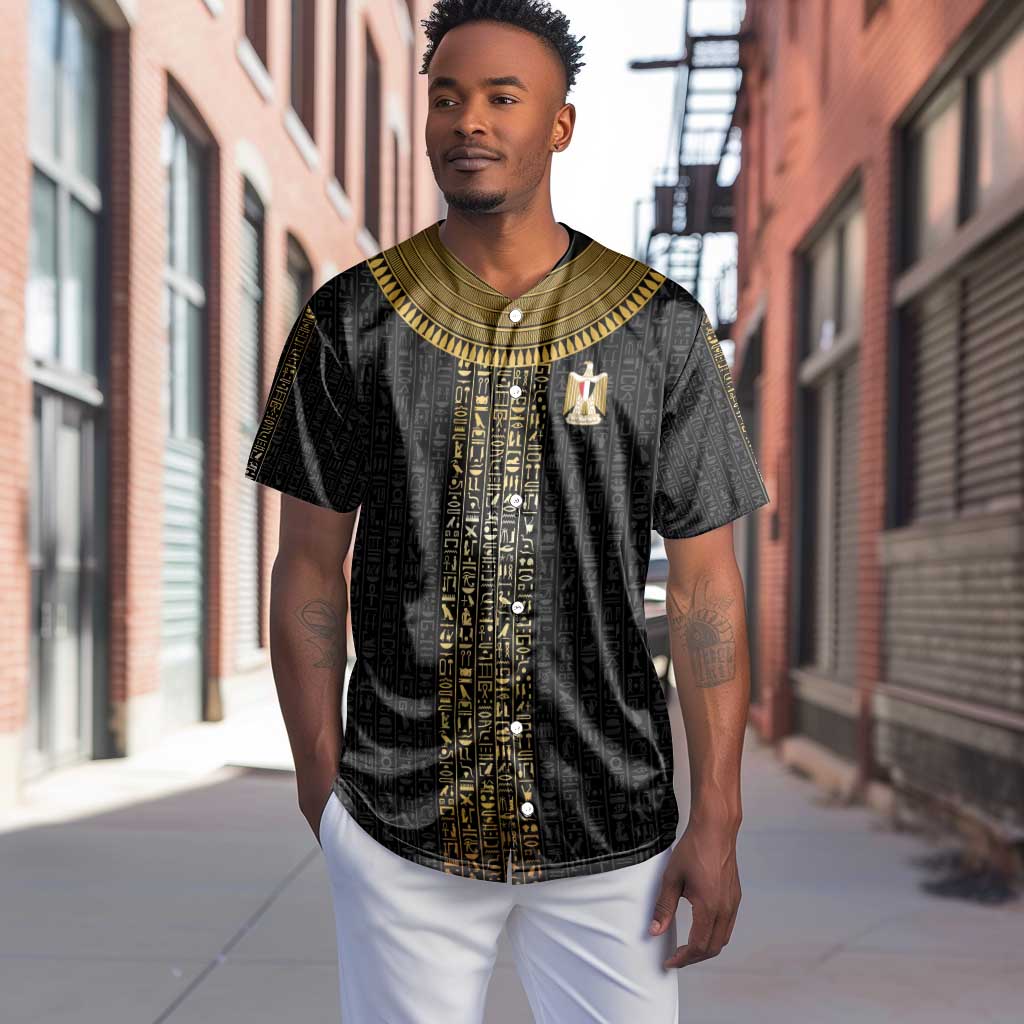 World Football 2026 Egypt Custom Baseball Jersey Ancient Egyptian Hieroglyphs - African Pride
