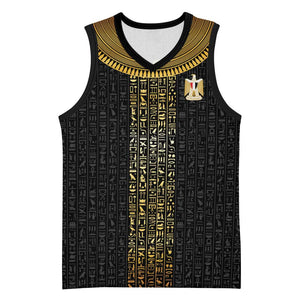 World Football 2026 Egypt Custom Basketball Jersey Ancient Egyptian Hieroglyphs - African Pride