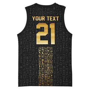 World Football 2026 Egypt Custom Basketball Jersey Ancient Egyptian Hieroglyphs - African Pride