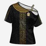 World Football 2026 Egypt Custom Cross Shoulder Shirt Ancient Egyptian Hieroglyphs - African Pride