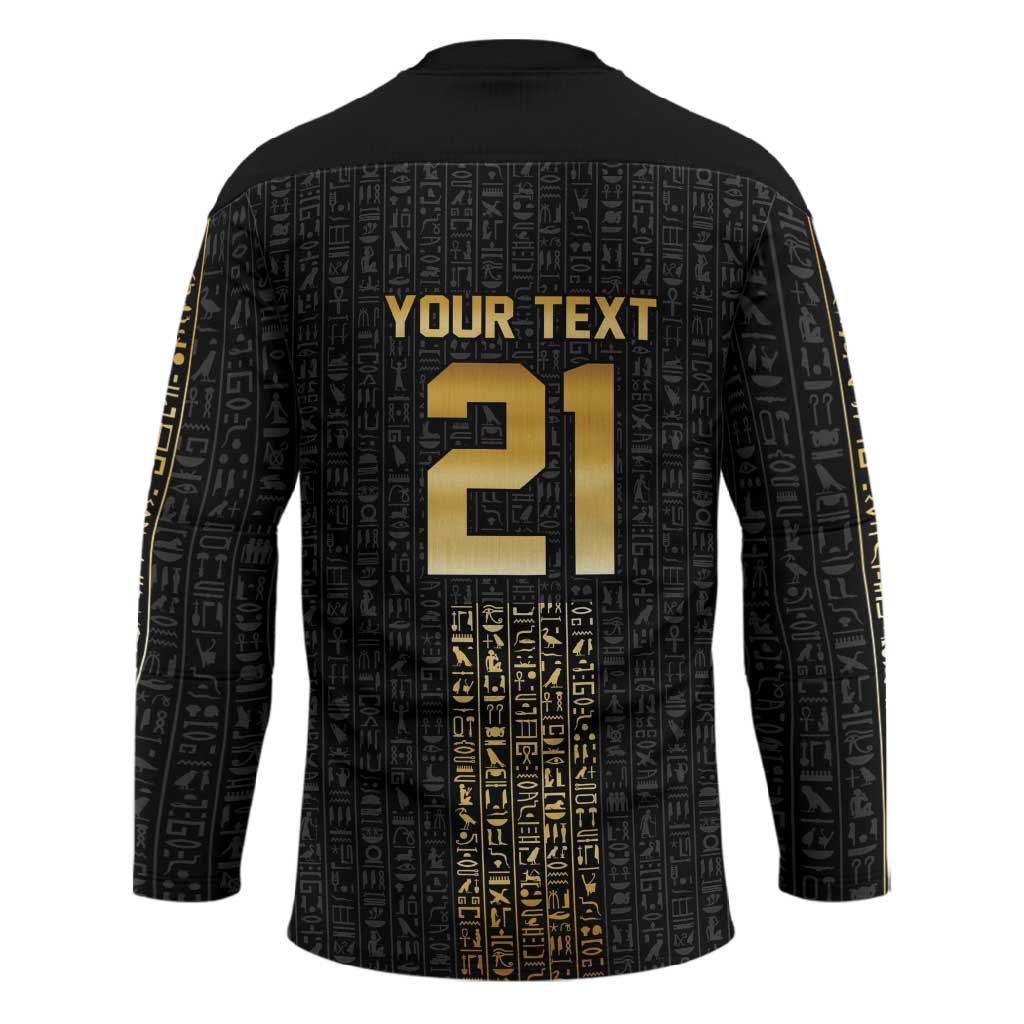 World Football 2026 Egypt Custom Hockey Jersey Ancient Egyptian Hieroglyphs - African Pride