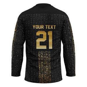 World Football 2026 Egypt Custom Hockey Jersey Ancient Egyptian Hieroglyphs - African Pride