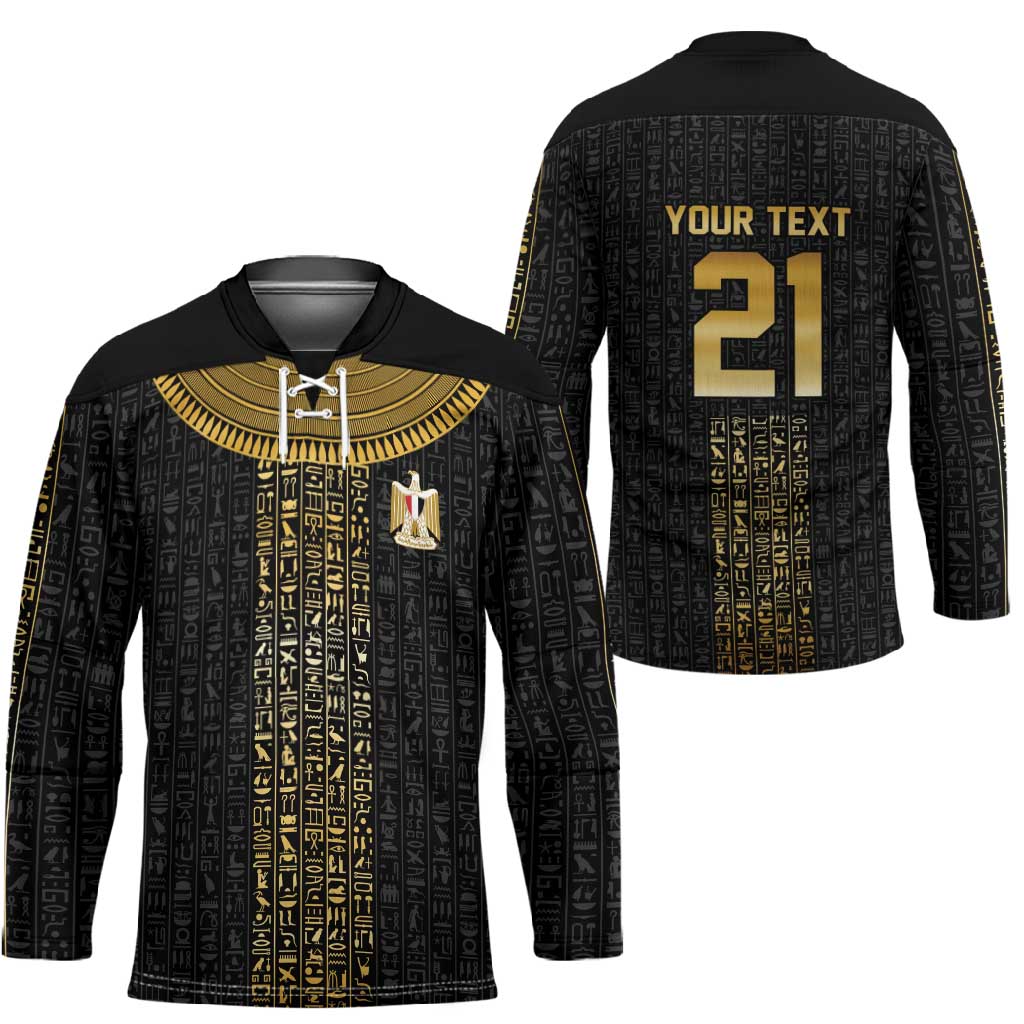 World Football 2026 Egypt Custom Hockey Jersey Ancient Egyptian Hieroglyphs - African Pride