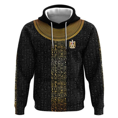 World Football 2026 Egypt Custom Hoodie Ancient Egyptian Hieroglyphs - African Pride