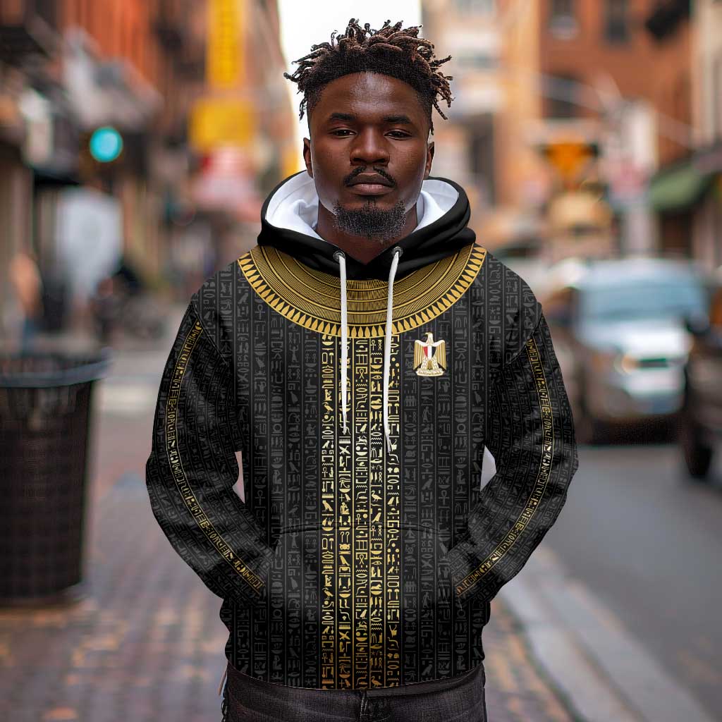 World Football 2026 Egypt Custom Hoodie Ancient Egyptian Hieroglyphs - African Pride