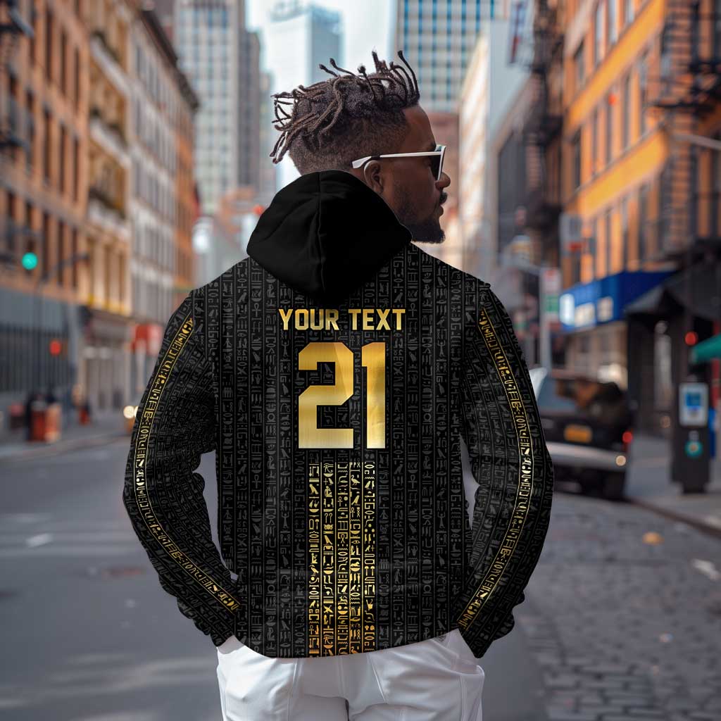 World Football 2026 Egypt Custom Hoodie Ancient Egyptian Hieroglyphs - African Pride