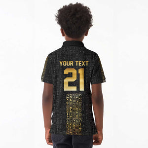 World Football 2026 Egypt Custom Kid Polo Shirt Ancient Egyptian Hieroglyphs - African Pride