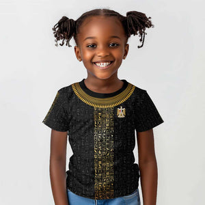 World Football 2026 Egypt Custom Kid T shirt Ancient Egyptian Hieroglyphs - African Pride
