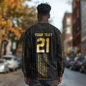 World Football 2026 Egypt Custom Long Sleeve Shirt Ancient Egyptian Hieroglyphs - African Pride