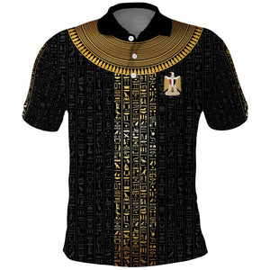 World Football 2026 Egypt Custom Polo Shirt Ancient Egyptian Hieroglyphs - African Pride