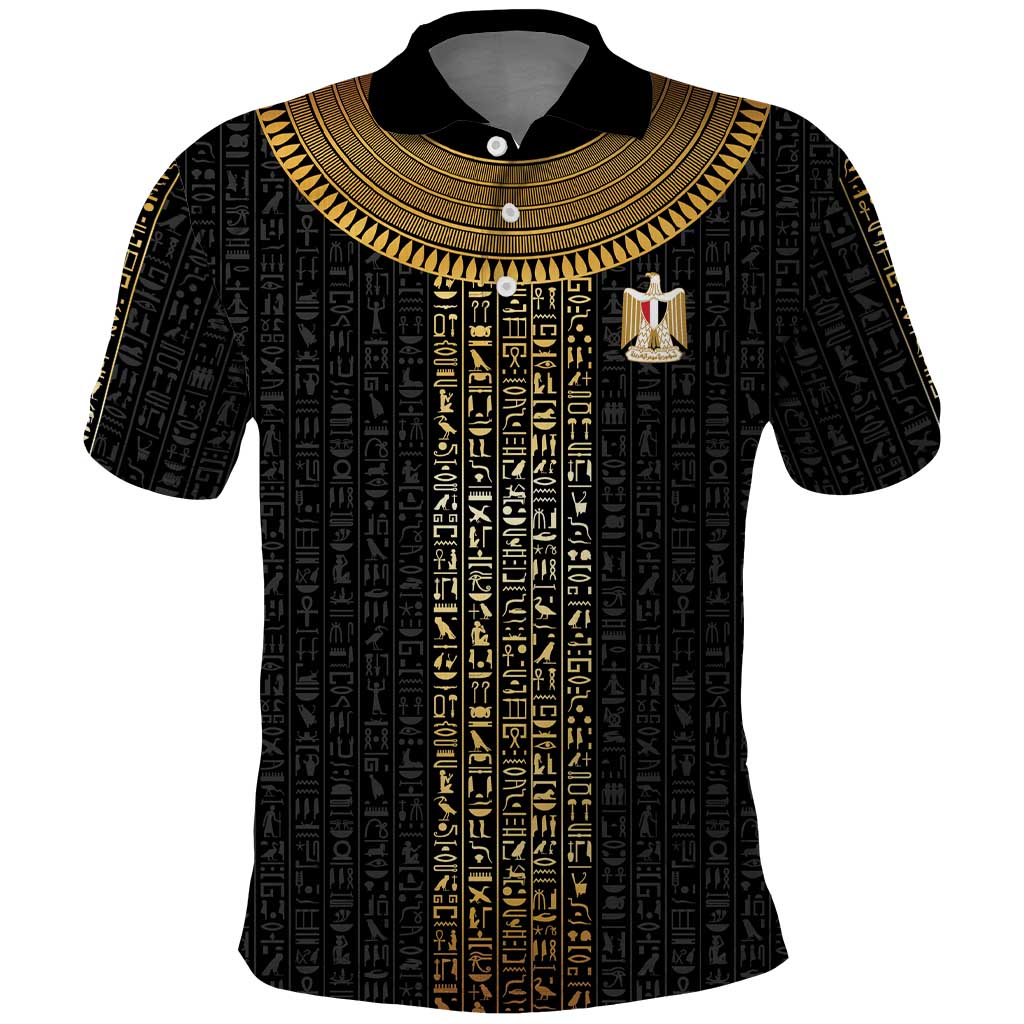 World Football 2026 Egypt Custom Polo Shirt Ancient Egyptian Hieroglyphs LT9