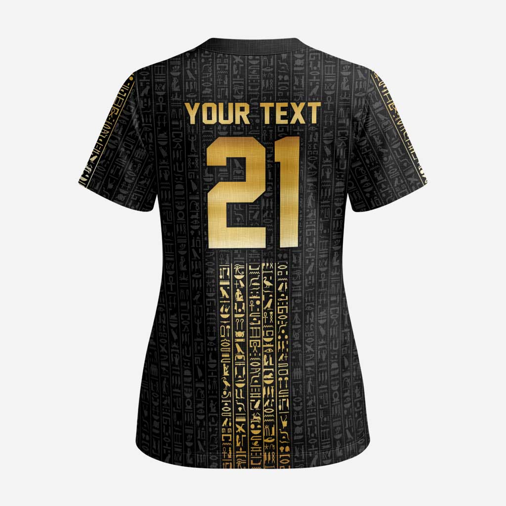 World Football 2026 Egypt Custom Scrub Top Ancient Egyptian Hieroglyphs - African Pride
