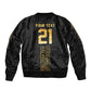 World Football 2026 Egypt Custom Sleeve Zip Bomber Jacket Ancient Egyptian Hieroglyphs - African Pride