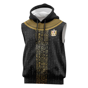 World Football 2026 Egypt Custom Sleeveless Hoodie Ancient Egyptian Hieroglyphs - African Pride