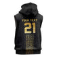 World Football 2026 Egypt Custom Sleeveless Zip Hoodie Ancient Egyptian Hieroglyphs - African Pride