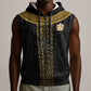 World Football 2026 Egypt Custom Sleeveless Zip Hoodie Ancient Egyptian Hieroglyphs - African Pride