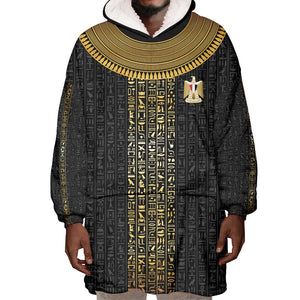 World Football 2026 Egypt Custom Wearable Blanket Hoodie Ancient Egyptian Hieroglyphs - African Pride