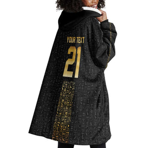 World Football 2026 Egypt Custom Wearable Blanket Hoodie Ancient Egyptian Hieroglyphs - African Pride
