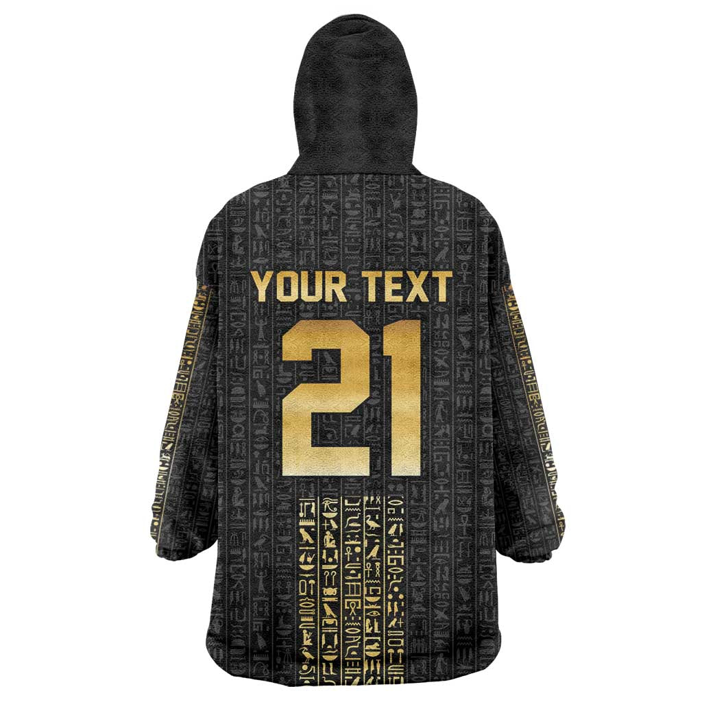 World Football 2026 Egypt Custom Wearable Blanket Hoodie Ancient Egyptian Hieroglyphs - African Pride
