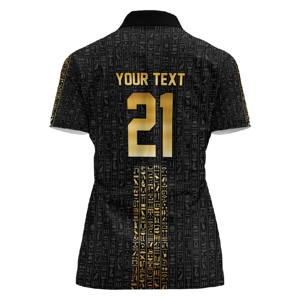 World Football 2026 Egypt Custom Women Polo Shirt Ancient Egyptian Hieroglyphs - African Pride