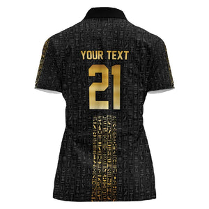 World Football 2026 Egypt Custom Women Polo Shirt Ancient Egyptian Hieroglyphs - African Pride